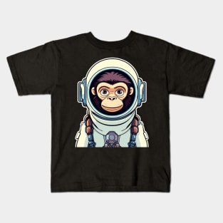 Monkey Ape Astronaut Illustration Kids T-Shirt